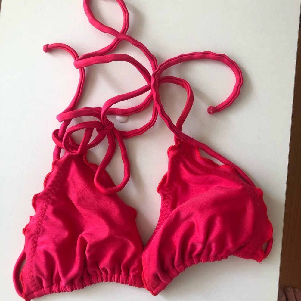 Luli Fama wavy triangle Bikini Top